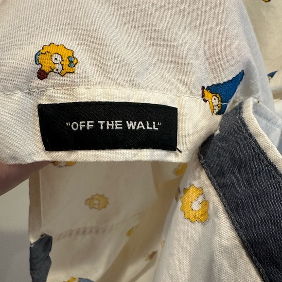 Vans Off The Wall The Simpsons Mens Short Sleeve Button Down Shirt Size Small - Picture 5 of 8
